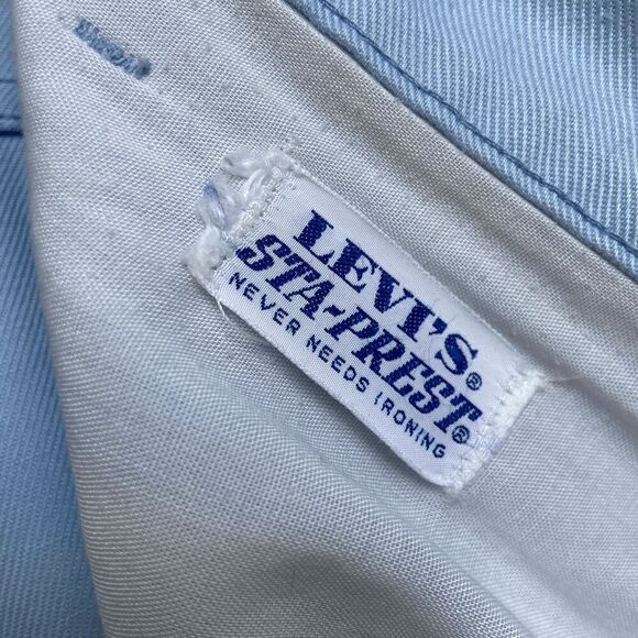 70's Levi's High Waisted Lt Blue Flared Black Tab Trouser Pants UNISEX - 32" wai - Picture 5 of 14